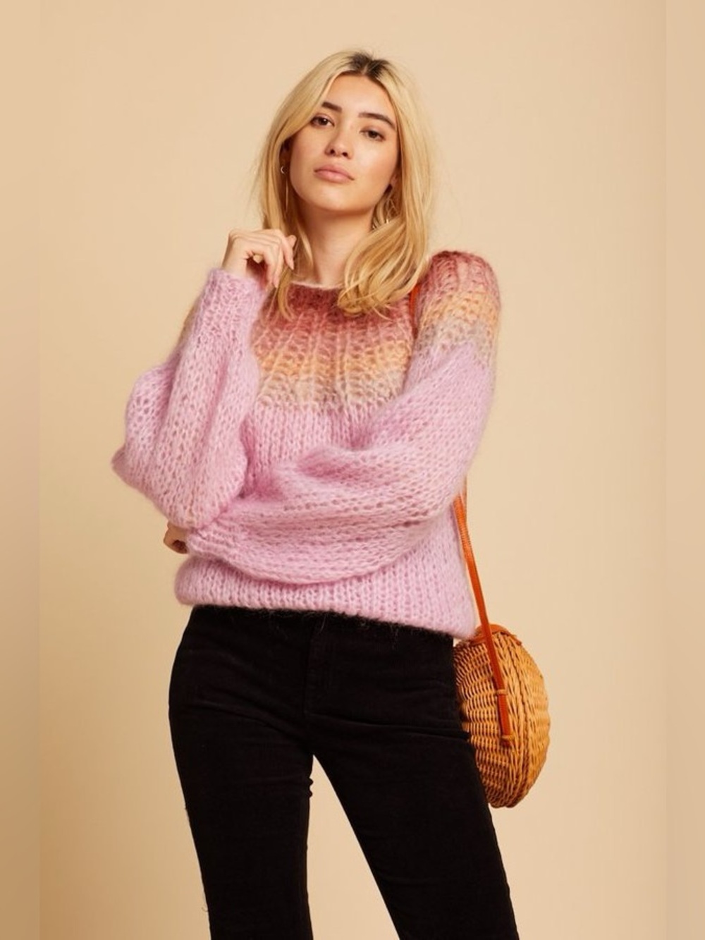 Maiami Mohair Sweater in Rose Gradient, Size M